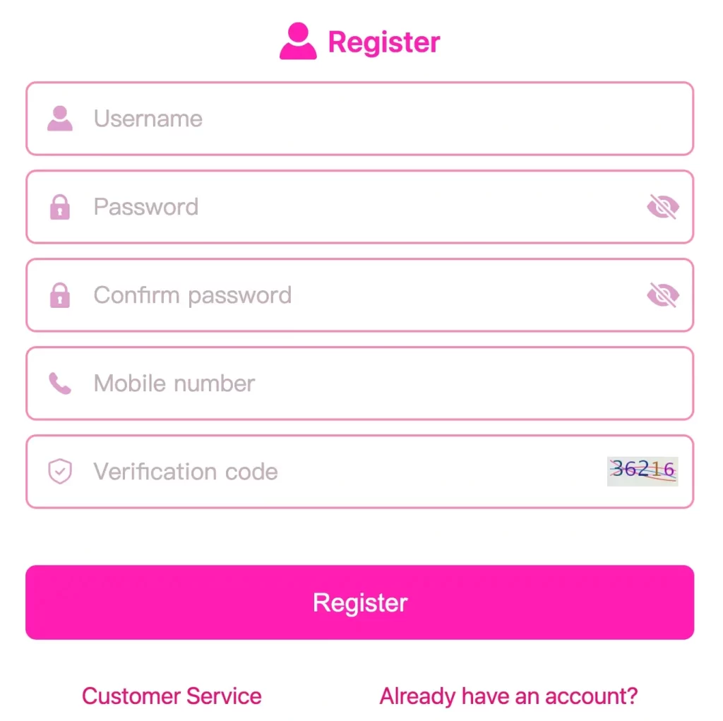 P666 register page for online casino account signup with login access games platform